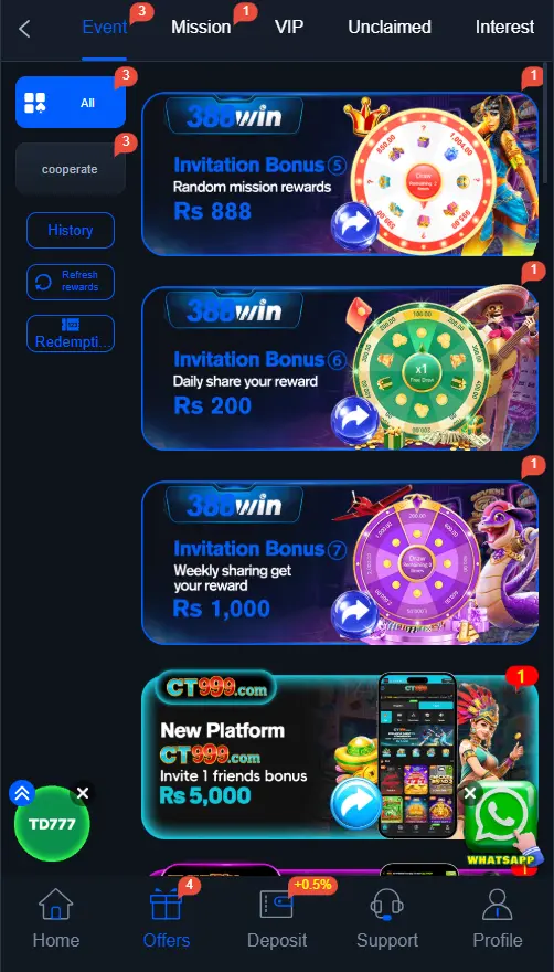388Win Game Bonuses
