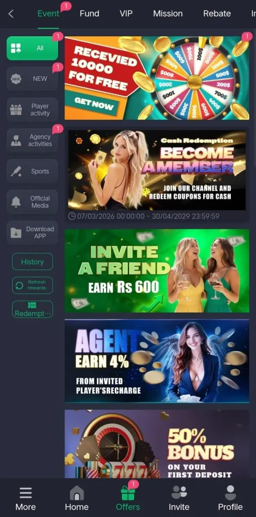 PKRSPIN Game Share and earn
 Screen Short Image.